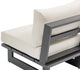 Maldives Outdoor Patio Armless Chair, Cream, Grey Frame