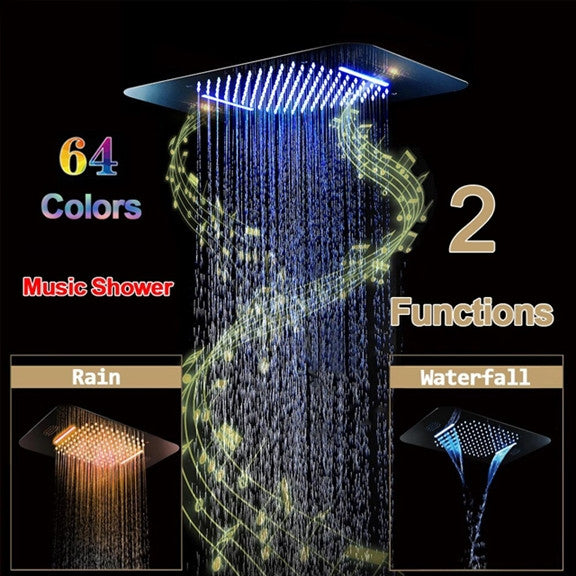 Mount Rainfall Shower System With Jetted Body Sprays, Remote Control
