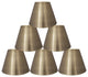 3x6x5" Metal Chandelier Lamp Shade, Set of 6, Antique Brass