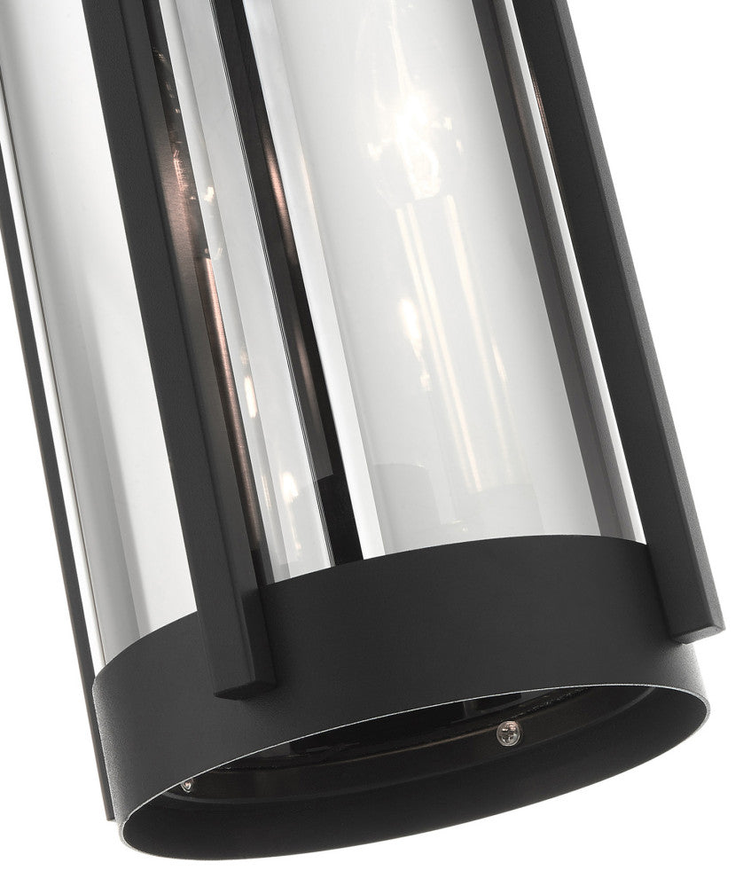 Sheridan 2 Light Black/Brushed Nickel Candles Medium Outdoor Pendant Lantern