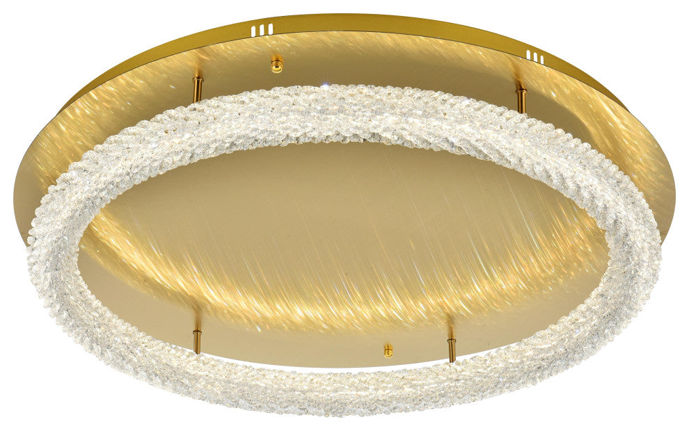 Home Living 33.5" LED Flush Mount, Satin Gold