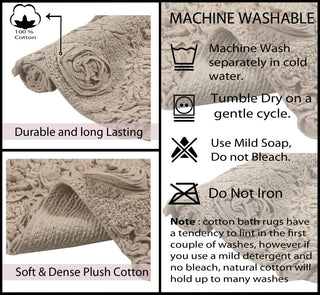 Modesto Bath Rug Bath Rug Set, Machine Wash, 17x24" Rectangle, Linen