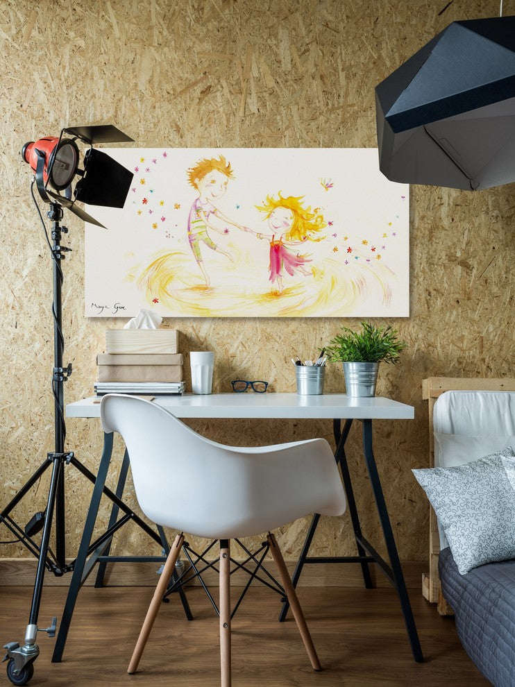 Marmont Hill, "Celebration Dance" by Maya Gur Painting Wrapped Canvas, 45x22.5