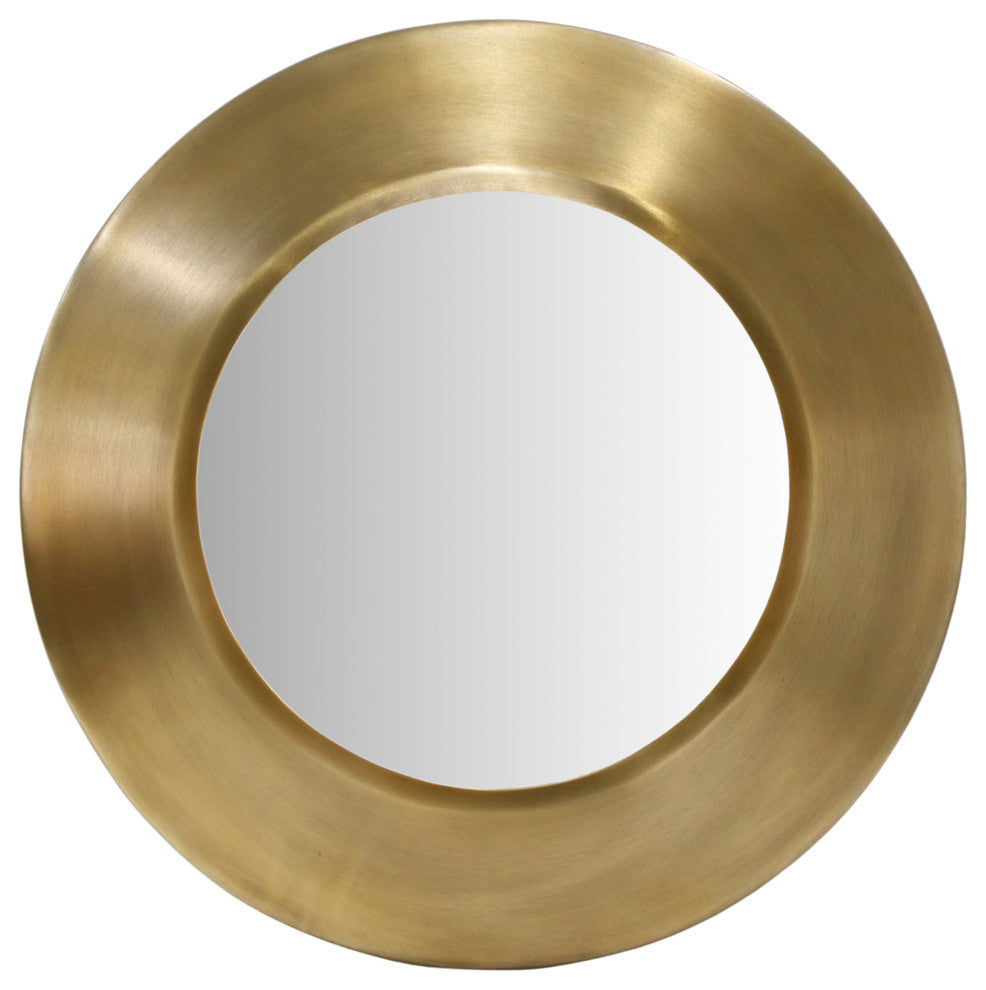 Sphere Iron Frame Mirror, Gold, 24" W x 2" D x 24" H