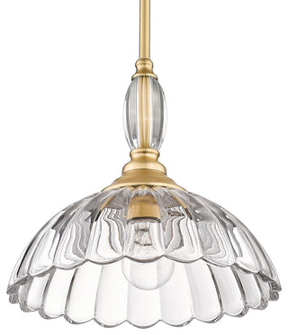 Golden Lighting 6952-M CLR Audra 12"W Pendant - Matte Black