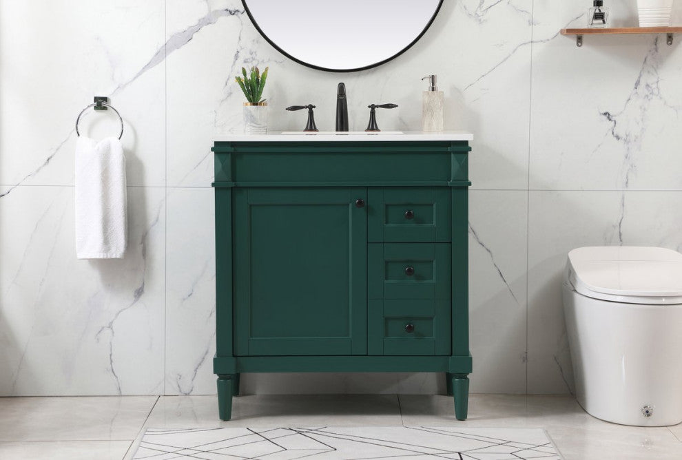 Home Living 21" Transitional Green-Light Bathroom Vanity
