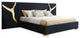 Piaz Headboard Bed, Glam Luxe Gold Eastern King Bed Black Velvet