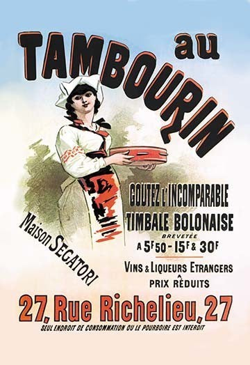 Au Tambourin - Canvas Poster 20" x 30"