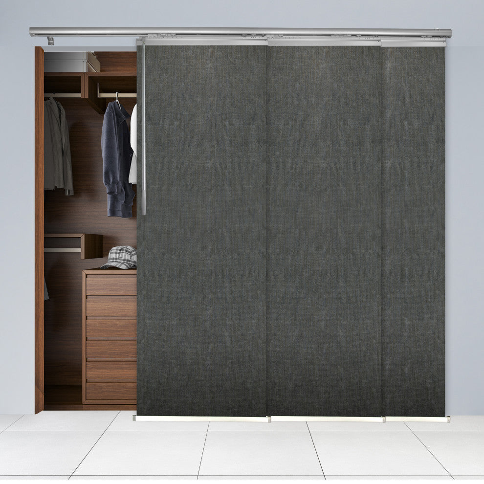 Koala Gray 3-Panel Track Extendable Vertical Blinds 36-66"W