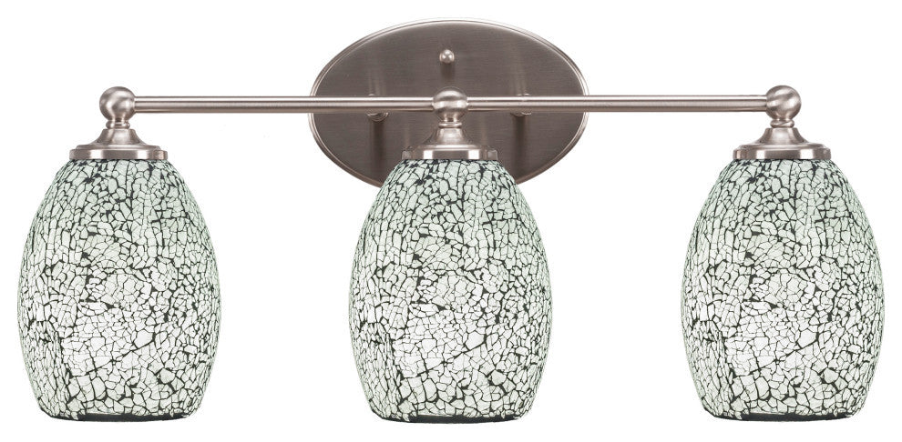 Capri 3-Light Bath Bar, Brushed Nickel/Black Fusion