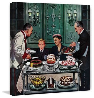 "Dessert Cart" Painting Print on Canvas by Stevan Dohanos