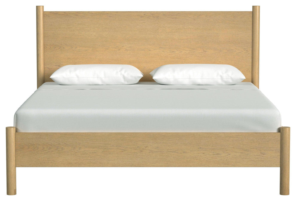 Lennon Rounded Leg Bed, Light Brown, King