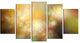 Perfect Yellow Green Starry Sky, Abstract Canvas Art Print, 60"x32", 5 Panels
