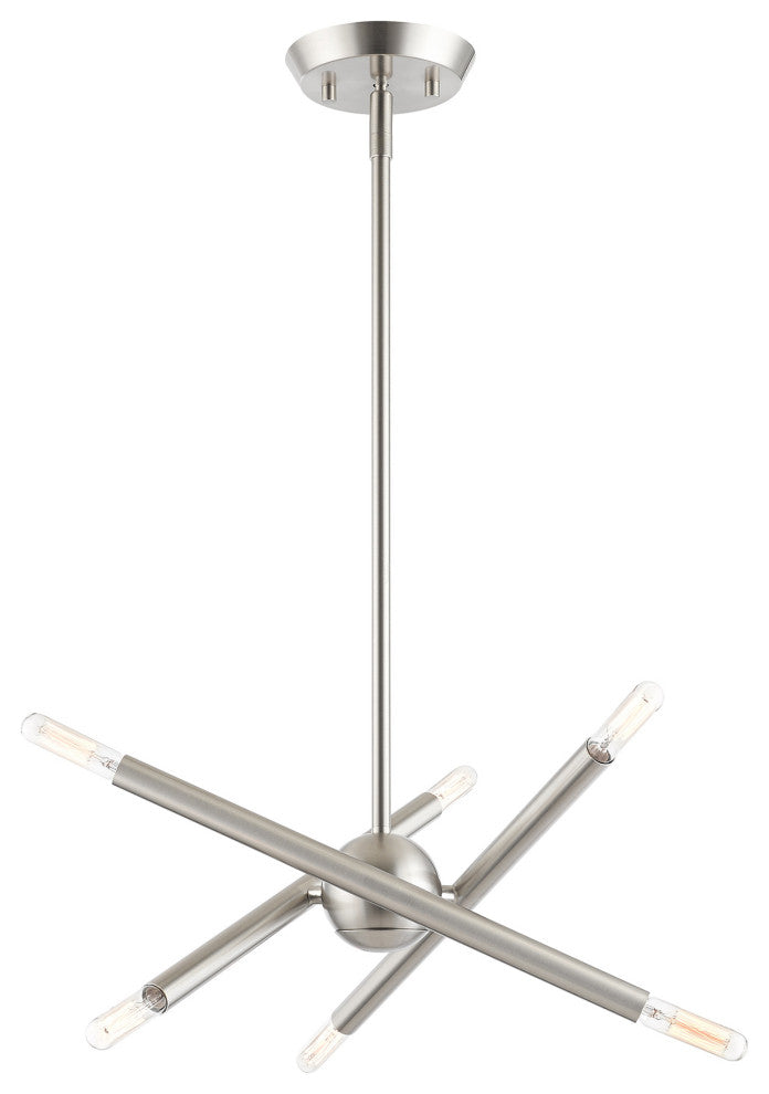 Livex Lighting Soho 6 Light Brushed Nickel Petite Chandelier