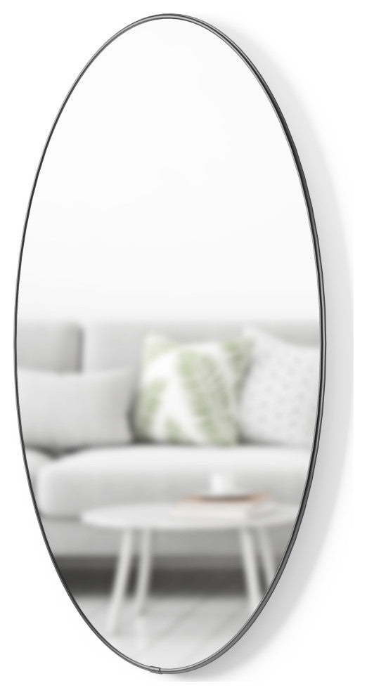 Hubba 24 x 36" Oval Mirror Metallic Titanium