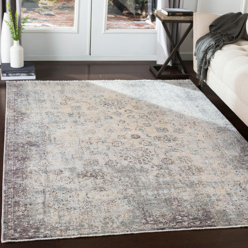 Surya Presidential PDT-2310 3'3"x10' Rug, Gray/Ivory/Butter/Pale Blue/Blue/Lime