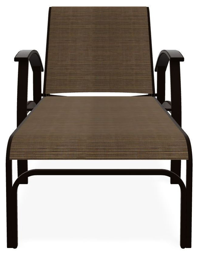 Belle Isle Sling 4-Position Outdoor Chaise Lounge, Bark/Kona