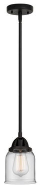 Small Bell Mini Pendant, Matte Black, Clear, Clear