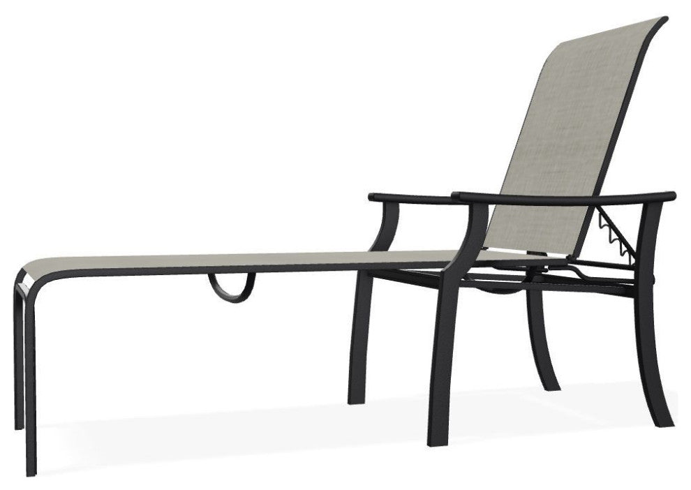 St. Catherine Sling 4-Position Outdoor Chaise Lounge, Ella/Black