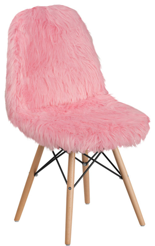 Shaggy Dog Light Pink Accent Chair