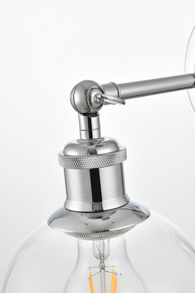 1 Light Chrome And Clear Bath Sconce