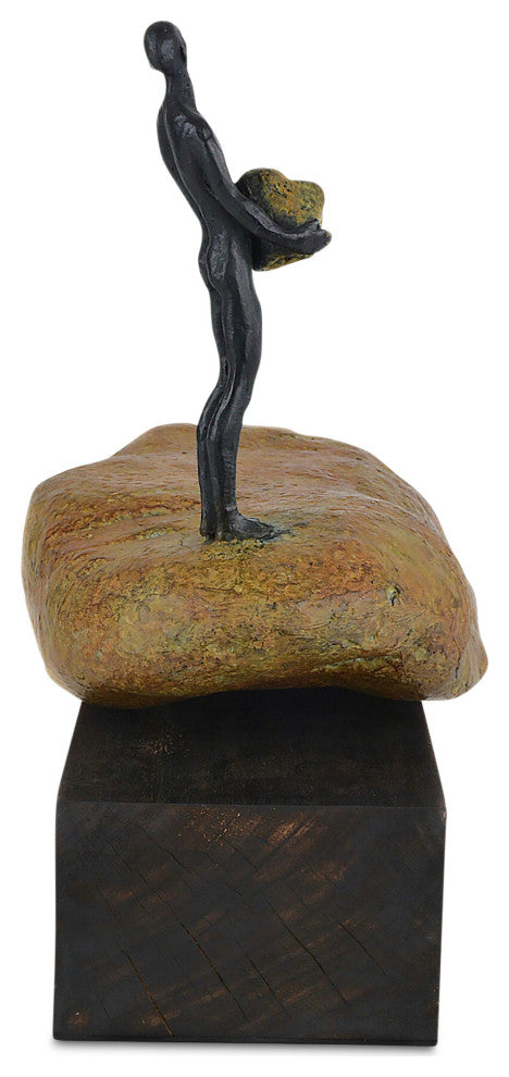 Man on Rock Small Bronze