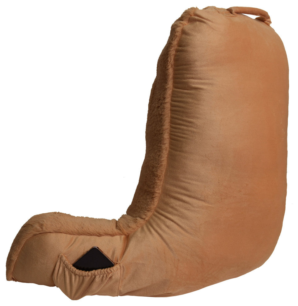 Faux Fur Bedrest Shell, Umber, 28"x30" X17"