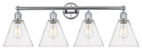 Berkshire 4-Light 35" Bath Vanity Light, Polished Chrome Finish, Seedy Shade
