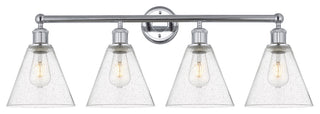 Berkshire 4-Light 35" Bath Vanity Light, Polished Chrome Finish, Seedy Shade