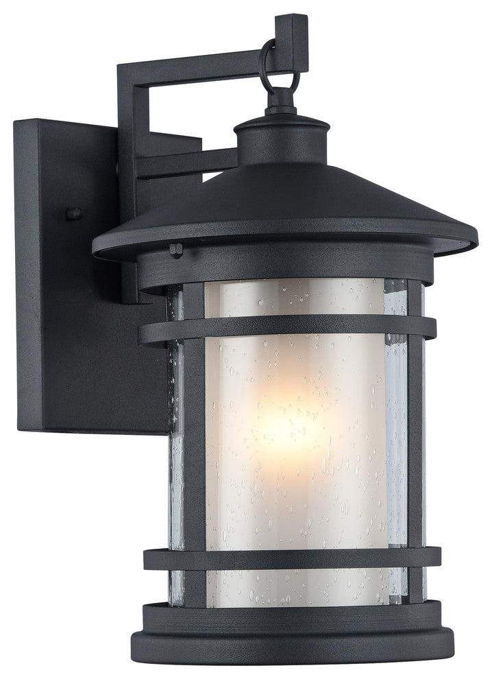 ADESSO, Transitional 1 Light Textured Black Outdoor Wall Sconce, 14" Height