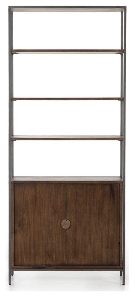 Trey Modular Wide Bookcase-Auburn Poplar