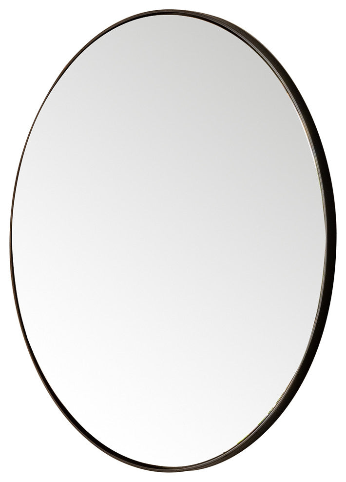 Rohe 30" Round Mirror, Champagne Brass