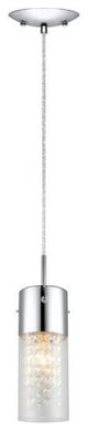 Eglo 1x60w Mini Pendant W/ Chrome Finish & Clear Glass W/ Crystal Strands - 9069