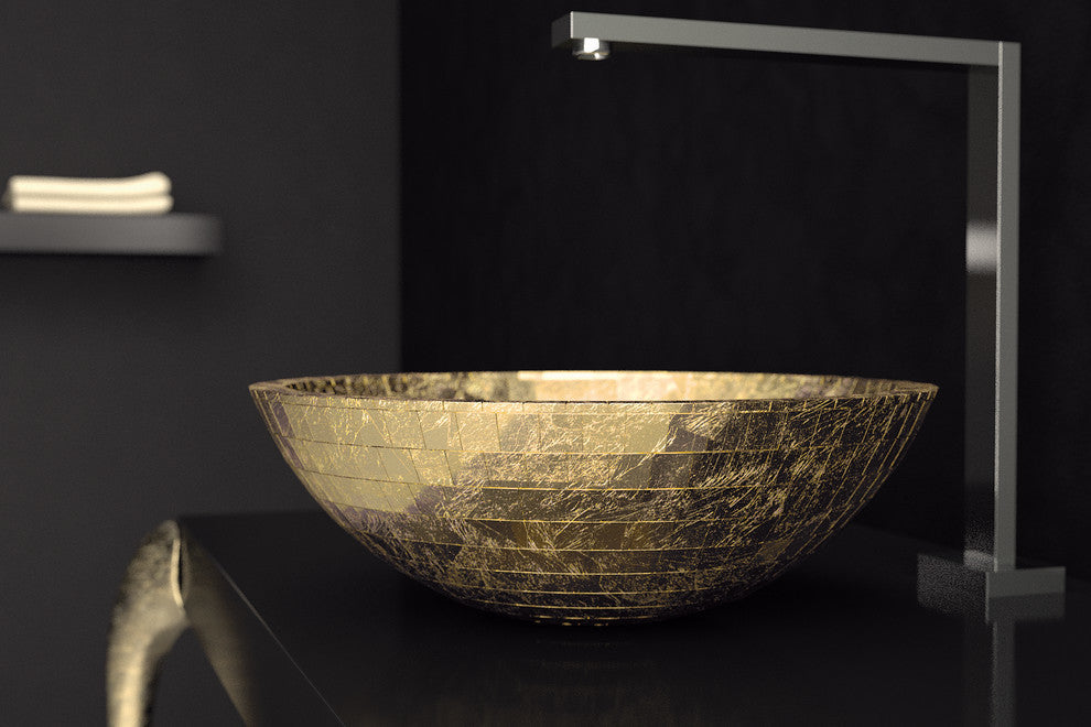 Glinka Bathroom Sink, Gold Leaf