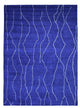 HAND KNOTTED LOOM SILK AREA RUGS-8'x10',Rectangle,Dark Blue White,Contemporary