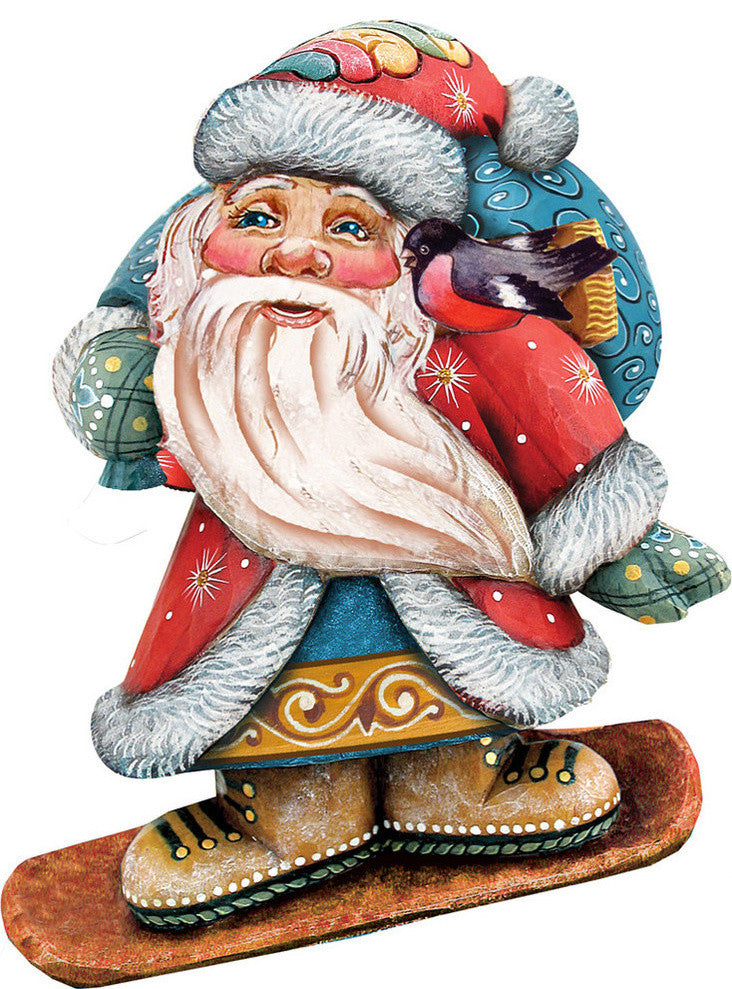 Downslope Santa Scenic Decorative Ornament,, Large