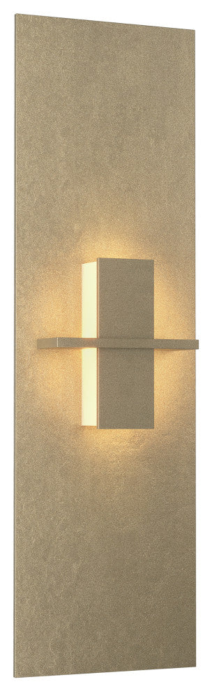 Aperture Vertical Sconce, Soft Gold Finish, White Art Glass