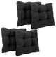 19" Squared Microsuede Tufted Dining Chair Cushion, Set of 4, Black
