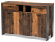 Rustic Brown Finished Wood and Grey Metal 2-Door Sideboard Buffet