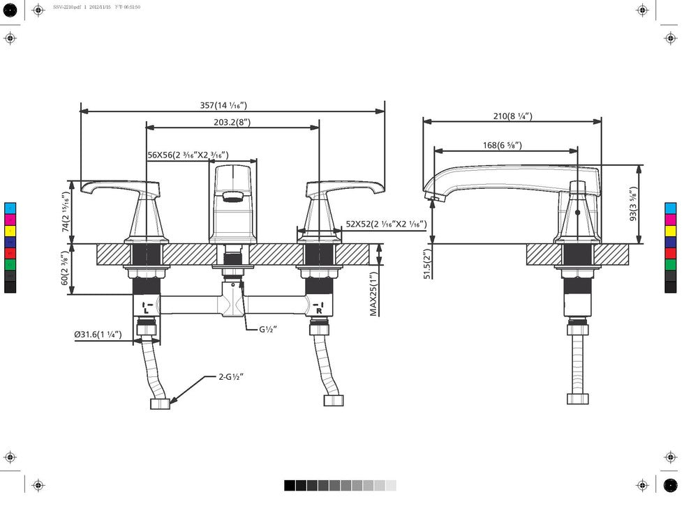 Parmir Vanity Widespread Double Handle Faucet, Passion Series