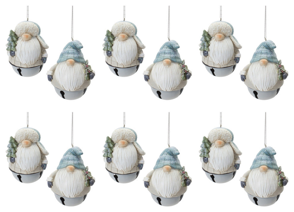 Gnome Sleigh Bell Ornament, 12-Piece Set