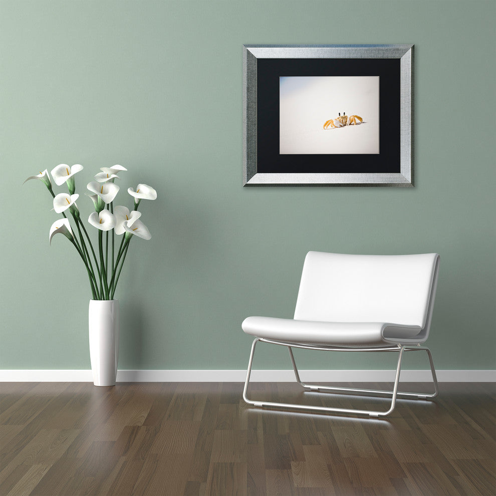 "Ghost Crab 7" Framed Art by Yale Gurney, Silver, Black, 20"x16"