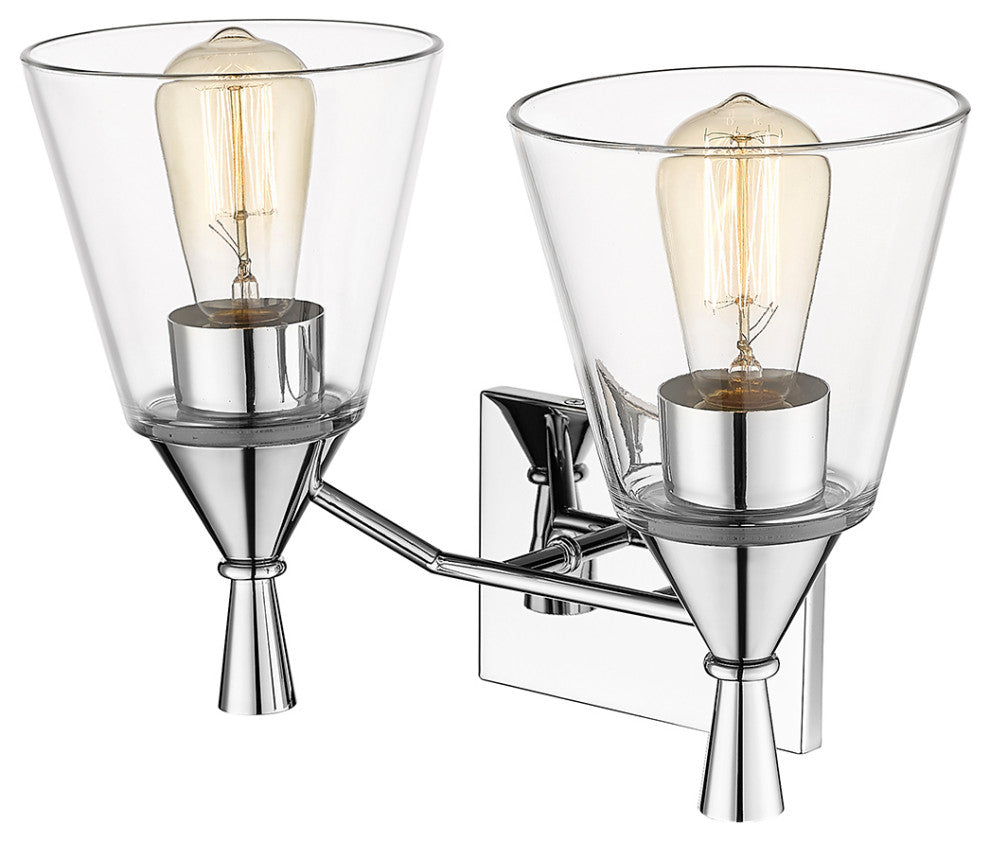 Artini  2 Light 14.5" Chrome Bathroom Vanity Light