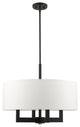 Livex Lighting Cresthaven 4 Light Black With Brushed Nickel Accents Chandelier