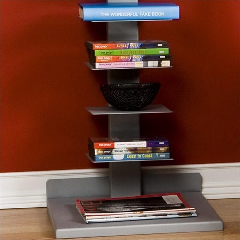 Heights Book Tower, Painted Silver