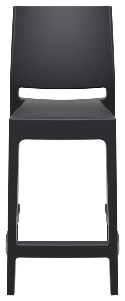 Maya Resin Counter Stool, Black, Set of 2