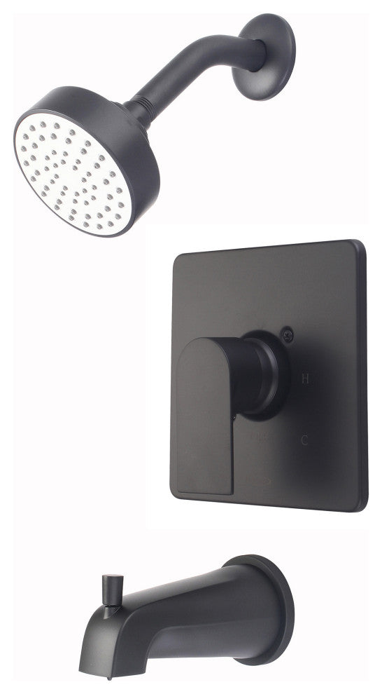 Single Handle Tub and Shower Trim Set, Matte Black