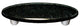 Dark Metallic Blue Pull Oval, Black Post