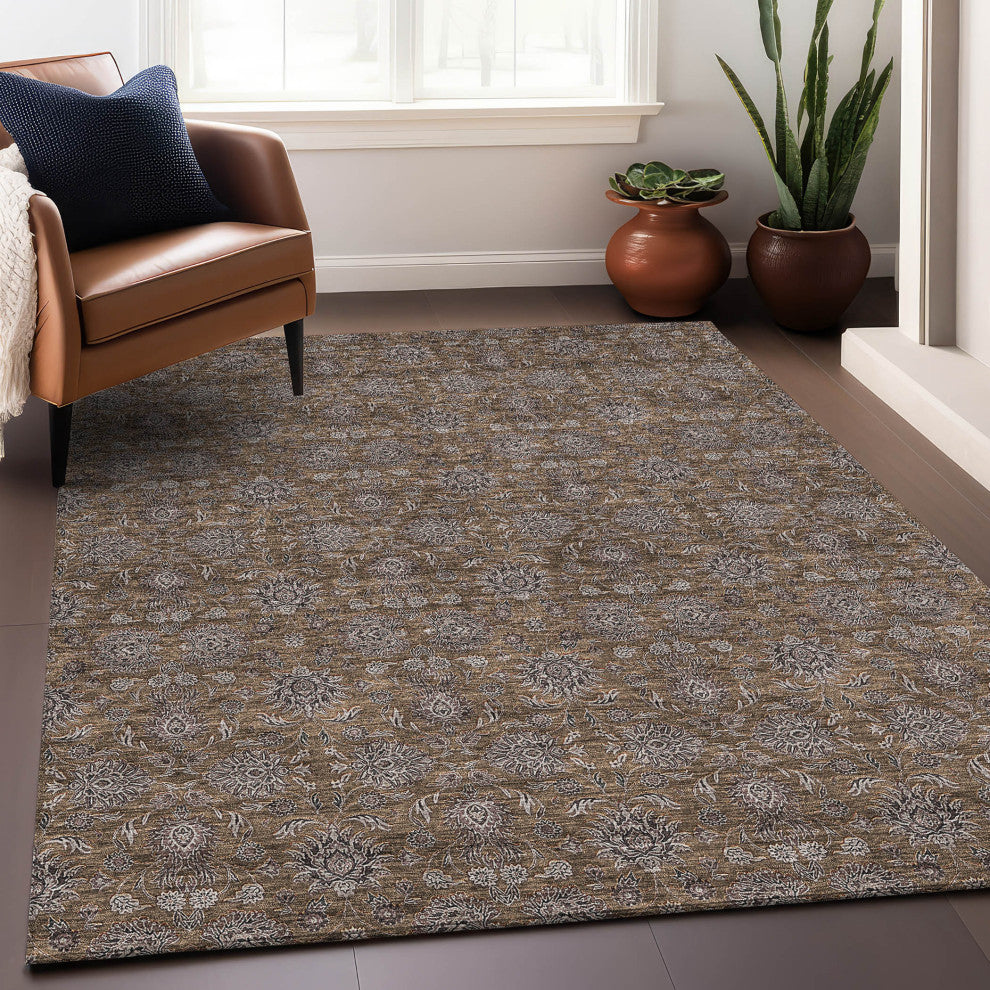 Premium Machine Washable Mayfield AMF702 Chocolate 9' x 12' Rug