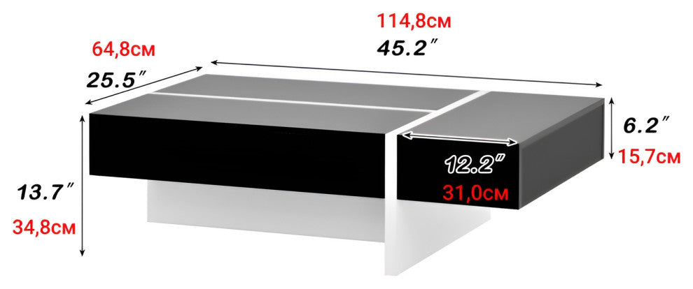 Modern High Gloss Surface Cocktail Table, Center Table for Sofa